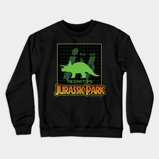 Ingen Files #03 (Triceratops) - Jurassic Park Crewneck Sweatshirt by Kai Ventura